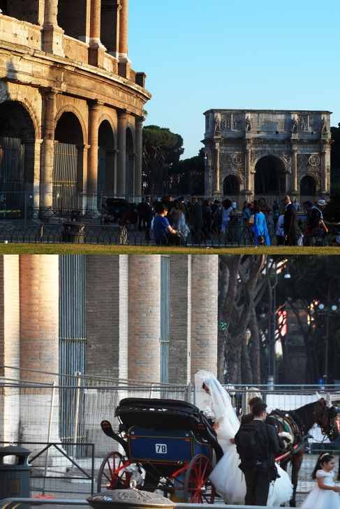 Getting married outside the Colosseum, not bad.